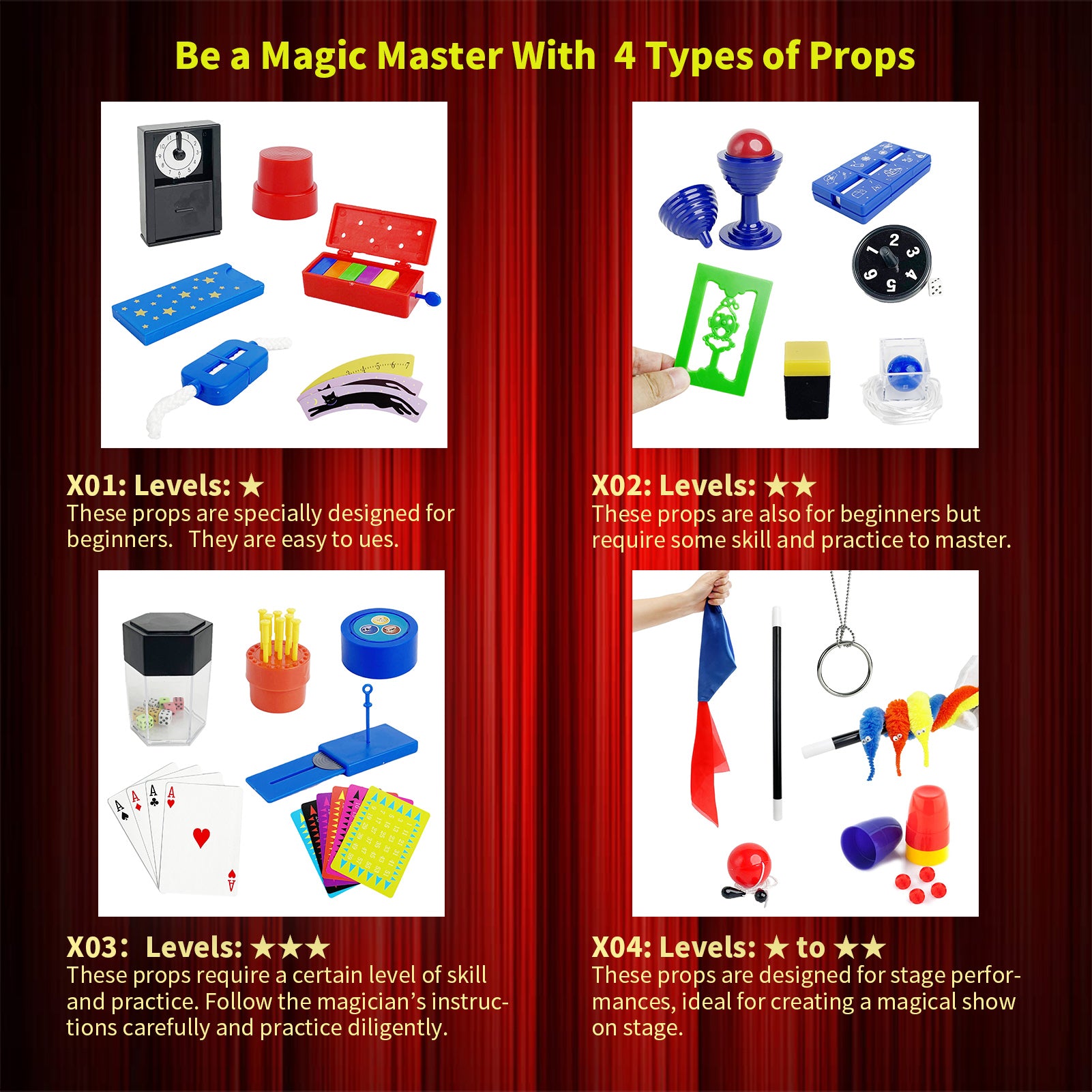 24Pcs Magic Kit for Kids | Easy Magic Tricks Set by Xfunjoin