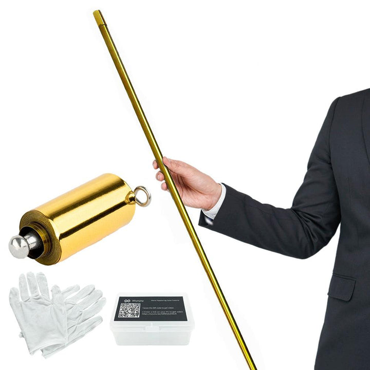 43.30"/110cm Magic Appearing Cane Magic Staff with Free Gloves - Xfunjoin