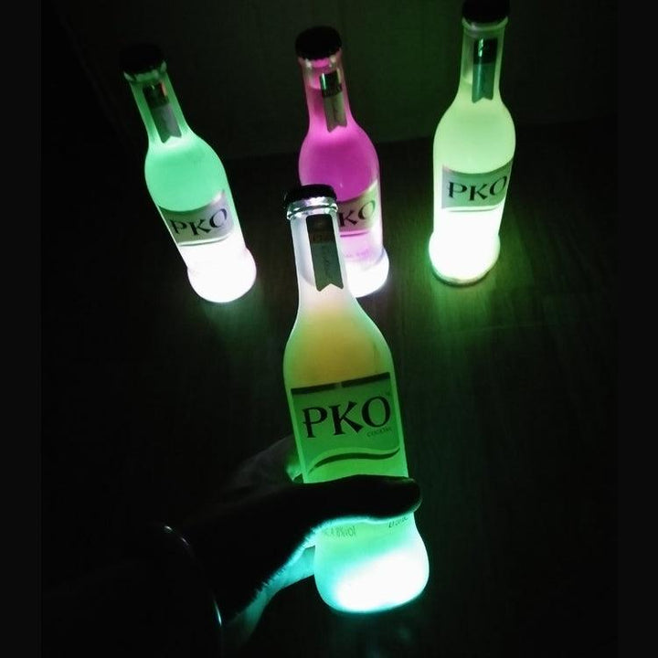 LED Coaster, LED Sticker Lights, LED Bottle Lights Cup Holder Lights (Cold white) - Xfunjoin