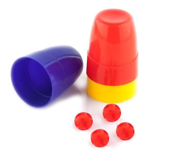 Three Cups and Balls Plastic Magic Tricks - Xfunjoin