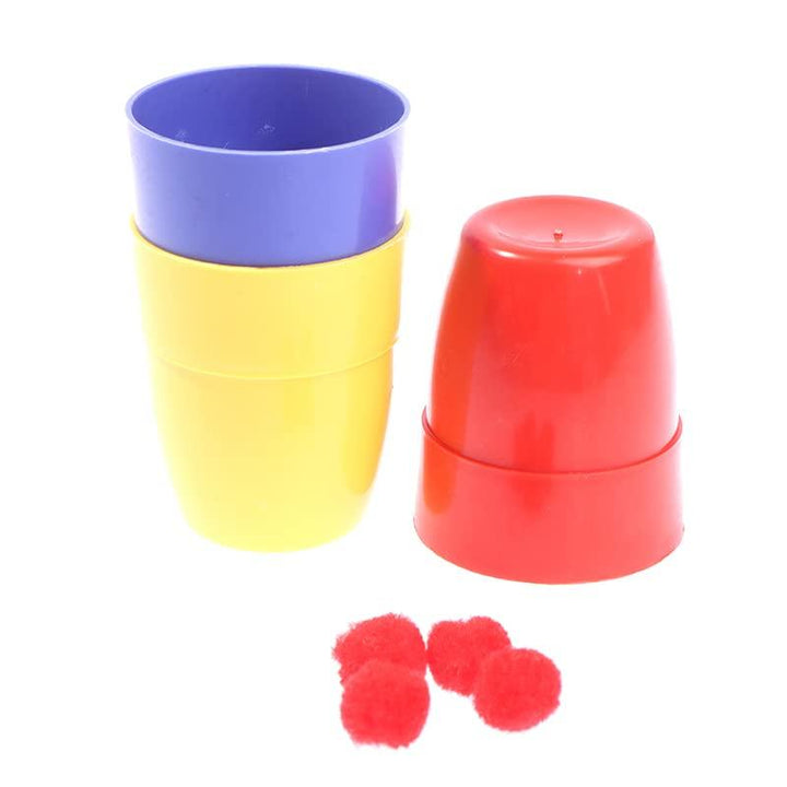 Three Cups and Balls Plastic Magic Tricks - Xfunjoin